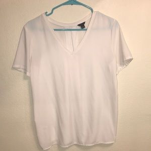 White V Neck Ann Taylor Blouse